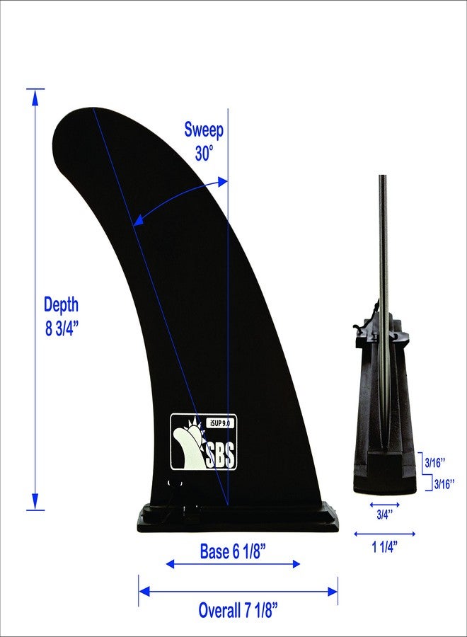 Santa Barbara Surfing SBS 9" iSUP Fin - Quick Release Slide in Fin for Inflatable Paddleboard (Aqua Marina, Vilano, etc) - Image 4