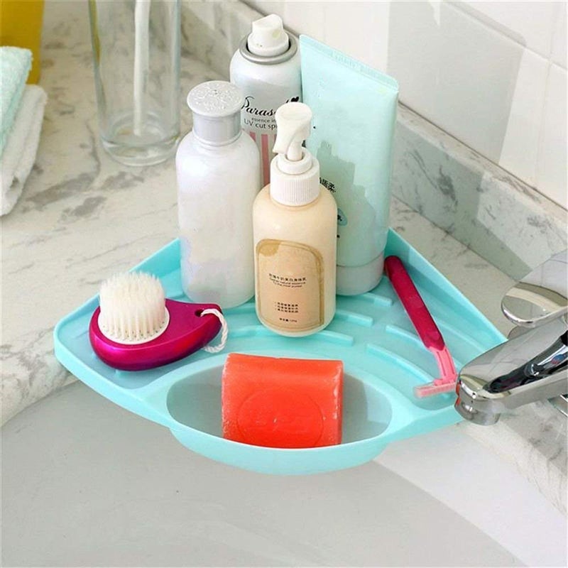 INKULTURE Multipurpose Corner Kitchen Sink Wash Basin Storage Organizer Rack (Multi-Color, Pack of 01) - Image 3