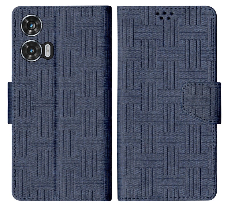 SBMS Flip Cover for Motorola Moto Edge 50 Fusion 5G / Moto G96 / Moto G85 Back Cover Case with Magnatic Closure|Inbuilt Stand|Card & Money Pocket (Mat Blue) - Image 1
