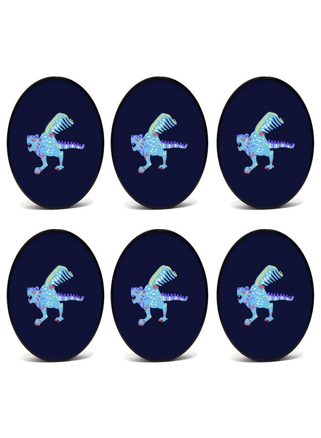 Tinywalk Colorful Coasters Wooden Printed Coaster (4X4) inch Set of 6 Pieces - Image 1