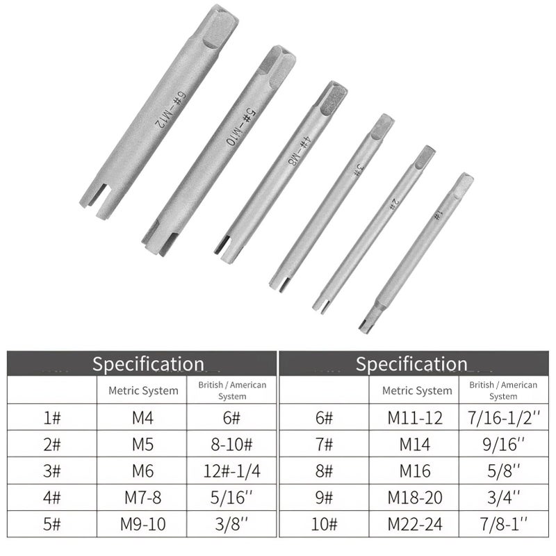 143 Tap Extractor Set Tap Extractors Broken Tap Extractor Steel Broken Head Taps Remover Stripped Screw Tap Extractor Set, for Industrial Screw/Bolt Removal/Everyday Home Repair Work(6 Pcs) - Image 4
