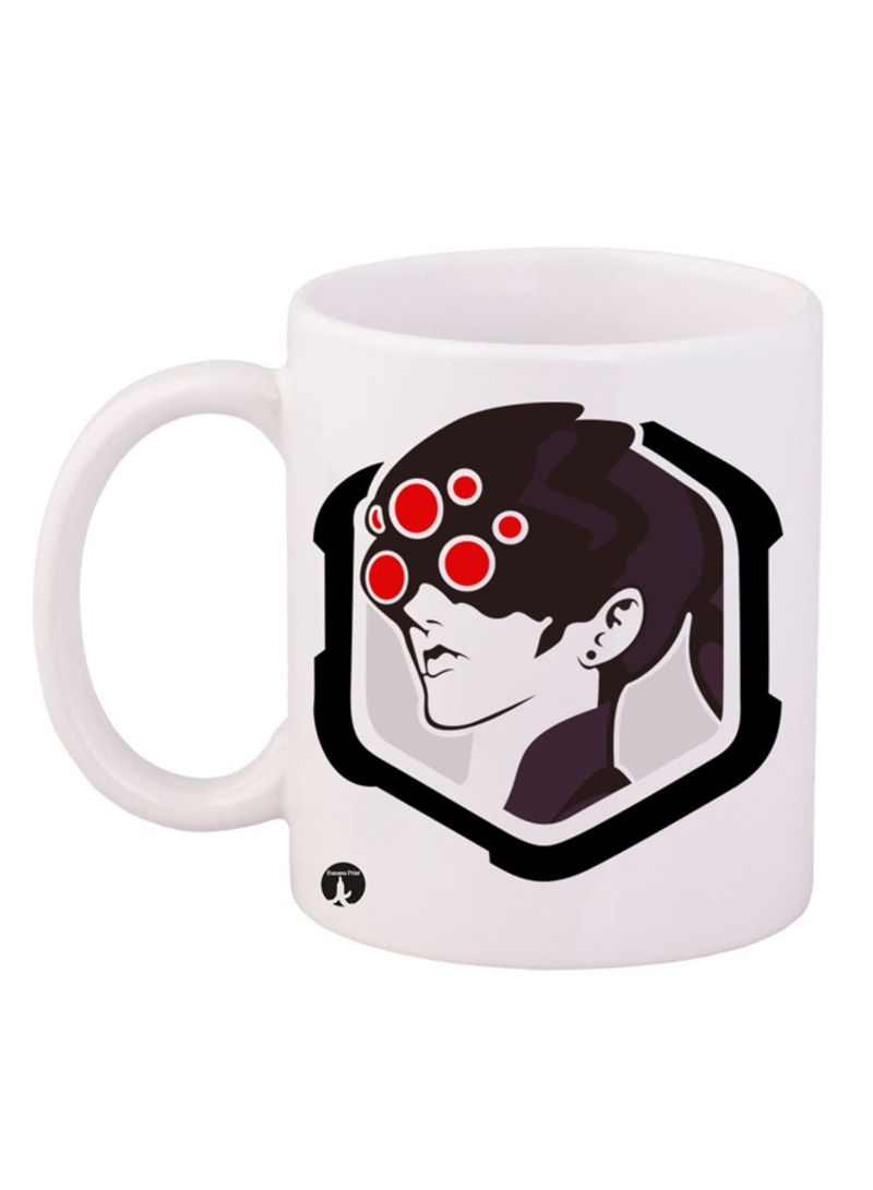 Video Game Overwatch Design Mug White/Black/Red 12ounce