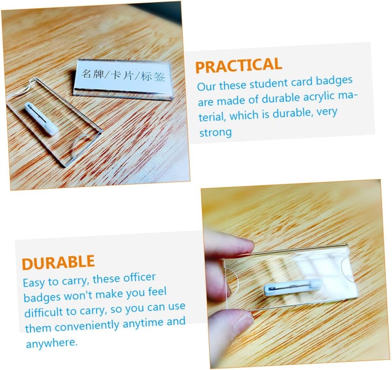 Gadpiparty 10Pcs Transparent Badge Cases for Id Tags Holders for Office School Use Identity Tag Holders for Conferences Work and Events - Image 4