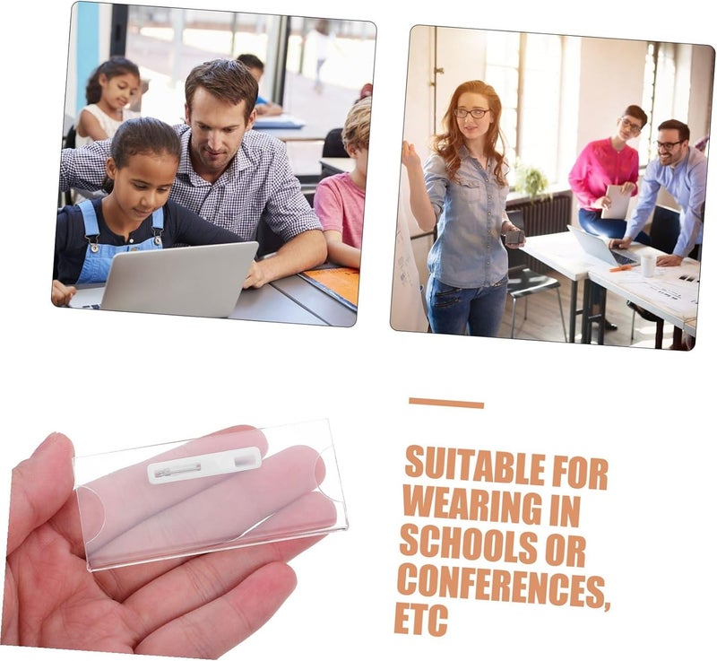 Gadpiparty 10Pcs Transparent Badge Cases for Id Tags Holders for Office School Use Identity Tag Holders for Conferences Work and Events - Image 3
