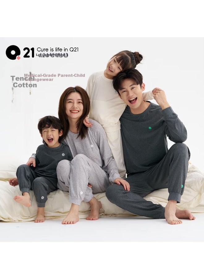 Q21 Kids Pajamas Uni 3a Antibacterial Moisture-wicking Baby Tencel Cotton Homewear Set Air Conditioning Clothes - Image 1
