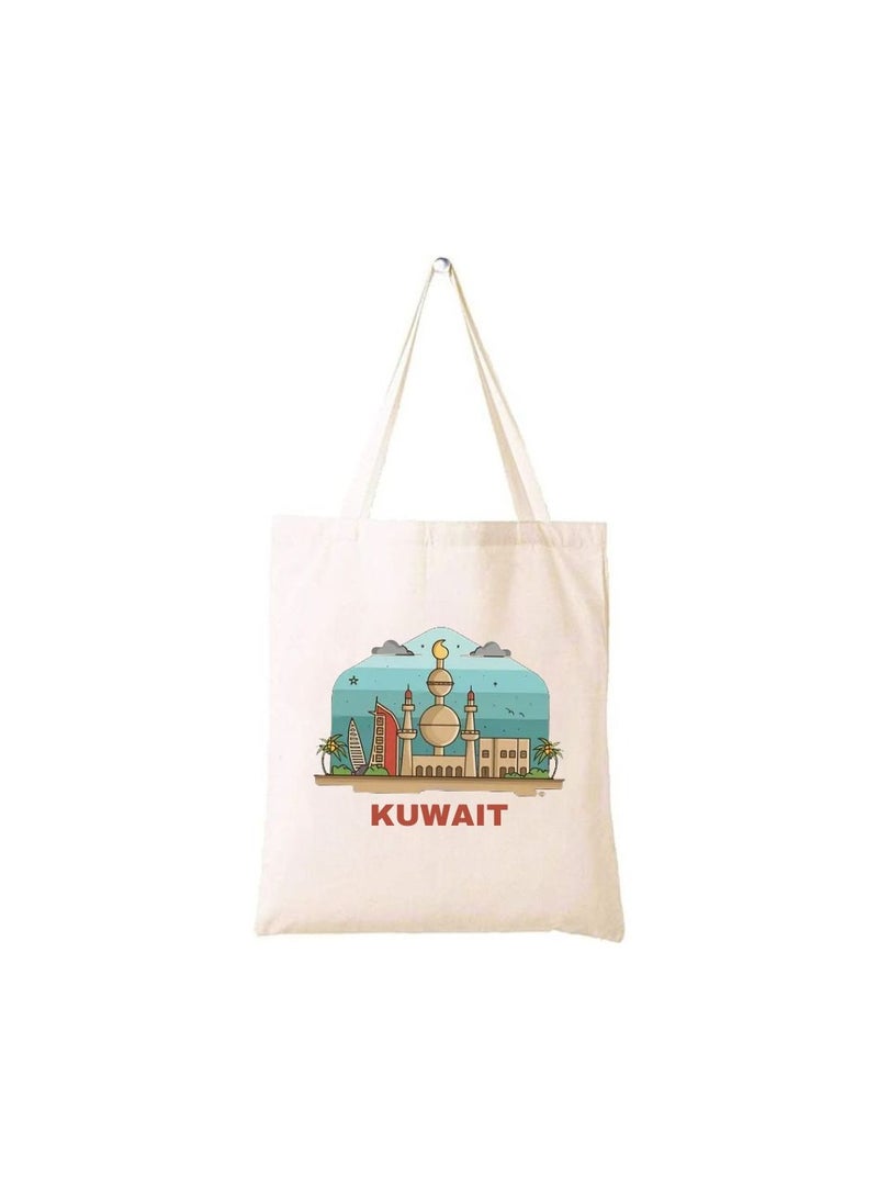PRINTSHOP4ME Kuwait Cotton Bag For National Day-Eco-Friendly Canvas Cotton Tote Bag With Printed For Women-Reusable Bag,Party Gift Idea And Cotton Gift Bag-Perfect For National Day - Image 1
