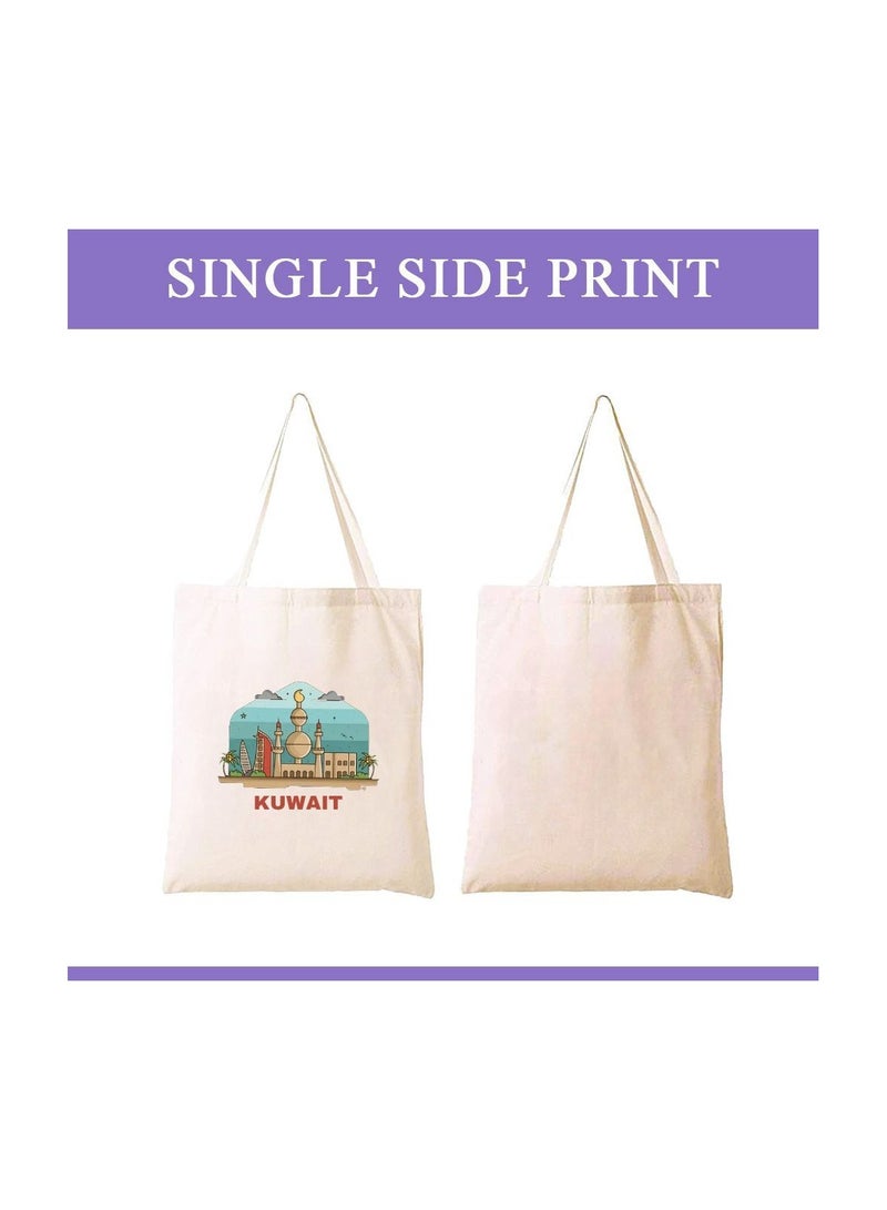 PRINTSHOP4ME Kuwait Cotton Bag For National Day-Eco-Friendly Canvas Cotton Tote Bag With Printed For Women-Reusable Bag,Party Gift Idea And Cotton Gift Bag-Perfect For National Day - Image 2