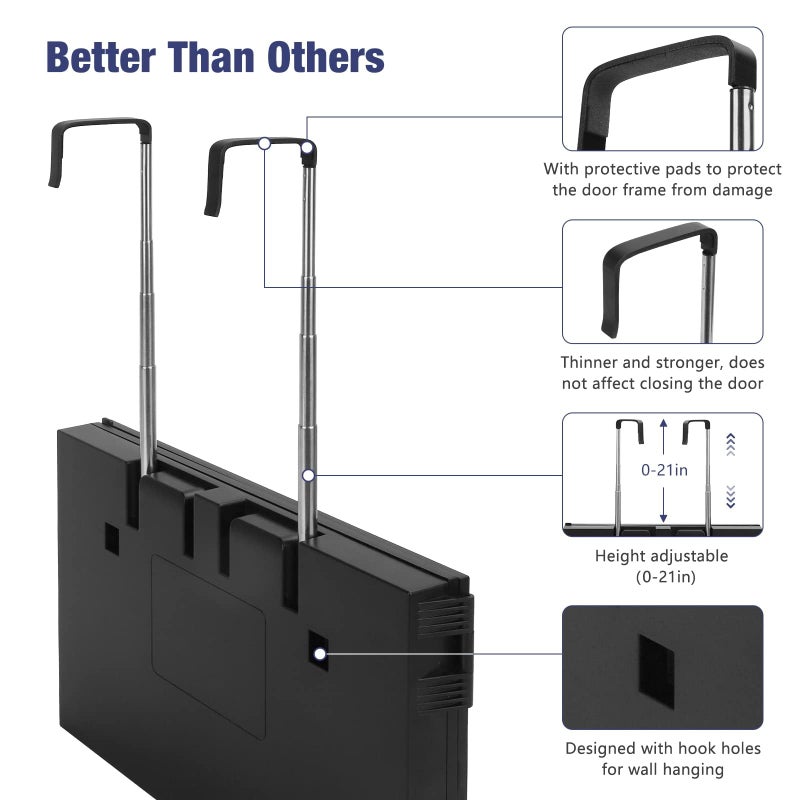 Dripex 3 Way Mirror for Men or Women, 360Â° Trifold Self Haircut Mirror with Height Adjustable Hooks, for Makeup, Styling, Shaving, Braiding, Dye Hair (Black Without Led) - Image 2