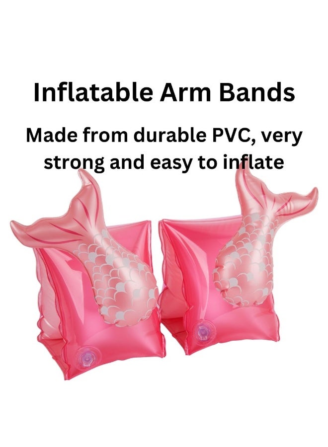 Trishi Coconut Grove Inflatable Arm Bands for Kids Swimming – Adjustable Swim Floaties, Safety Arm Floats for Toddlers & Children, Durable PVC Water Wings for Pool & Beach Use Pearl the Mermaid - Image 2