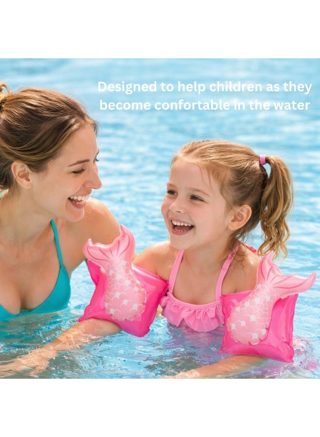 Trishi Coconut Grove Inflatable Arm Bands for Kids Swimming – Adjustable Swim Floaties, Safety Arm Floats for Toddlers & Children, Durable PVC Water Wings for Pool & Beach Use Pearl the Mermaid - Image 5