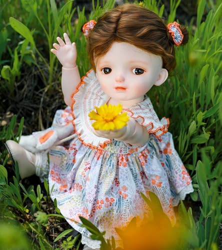 Cloveray BJD Dolls 14 Ball Jointed Doll Fullset with 15 Articulated Joints and Brown Glass Eyes 20 Inch 50cm Full Vinyl Girl Collectible RebornStyle Doll for Ages 14 Gift Box Packaging - Image 5