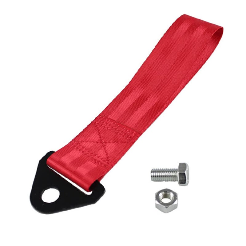 RASTP Racing Tow Strap Car Modification Sports Trailer Belt Fit for Front or Rear Front Bumper Decorative Red
