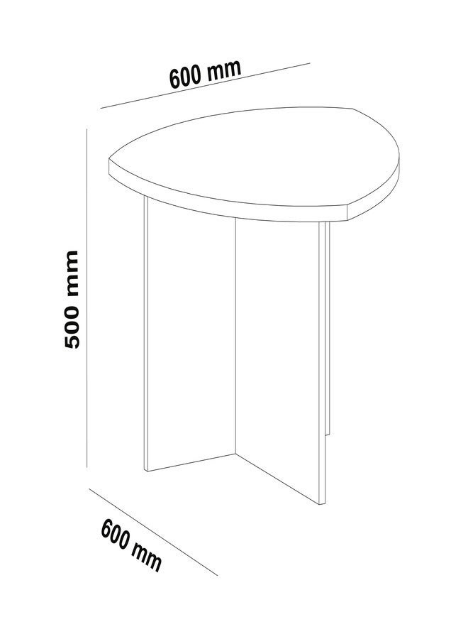 Pilati Side Table Off White Color 60x60x50cm  - Image 3