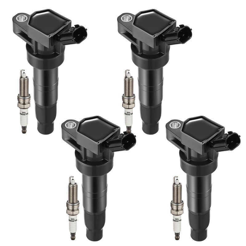 SYKRSS Ignition Coil Pack UF611 and Iridium Spark Plugs XP6203 Set of 4 Compatible with Hyundai Sonata 20112014Santa Fe SportTucson for Kia Sorento 20122015OptimaSportage 24L L4 Replaces C1667 - Image 2