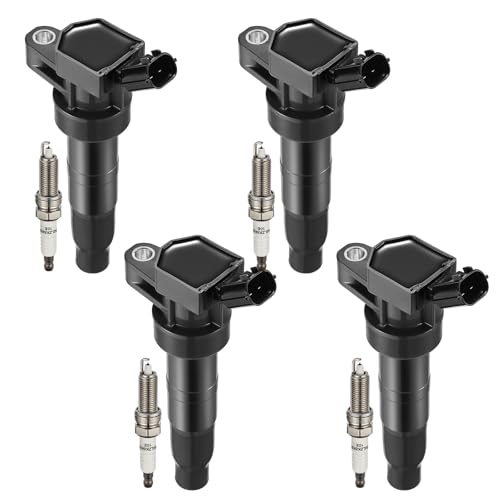 SYKRSS Ignition Coil Pack UF611 and Iridium Spark Plugs XP6203 Set of 4 Compatible with Hyundai Sonata 20112014Santa Fe SportTucson for Kia Sorento 20122015OptimaSportage 24L L4 Replaces C1667 - Image 1