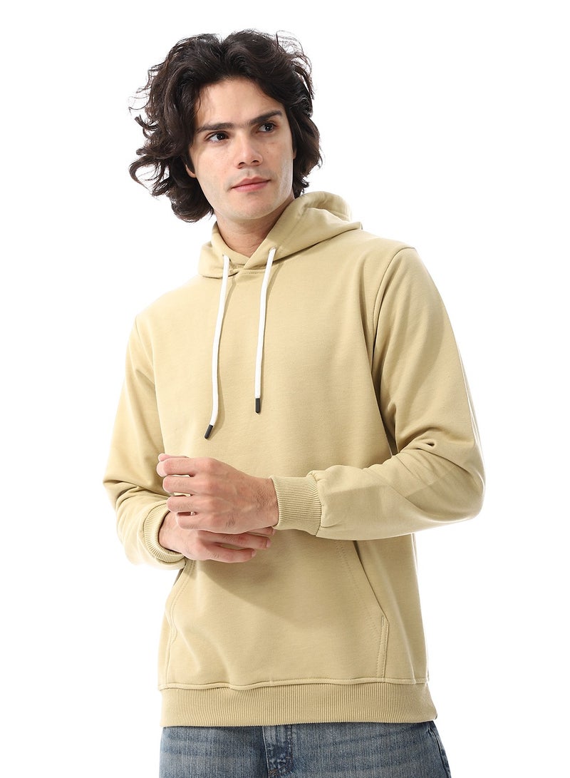 Andora Khaki Long Sleeves Fleeced Hoodie_Khaki  - Image 2