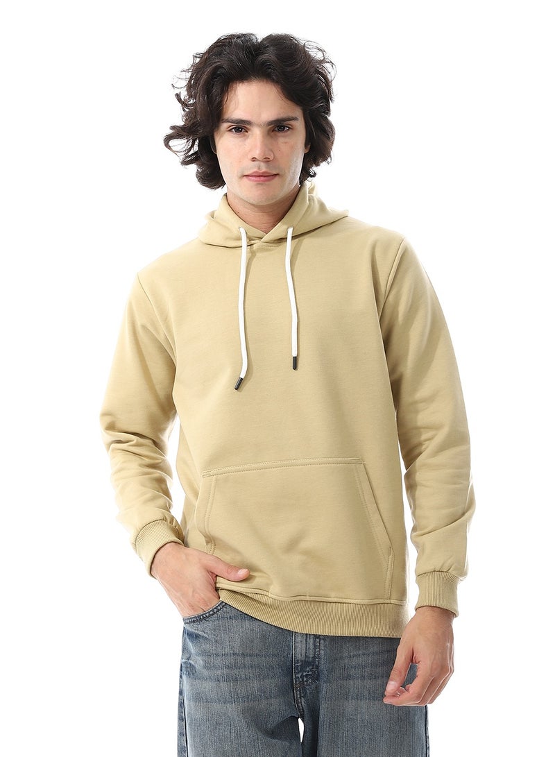 Andora Khaki Long Sleeves Fleeced Hoodie_Khaki  - Image 1