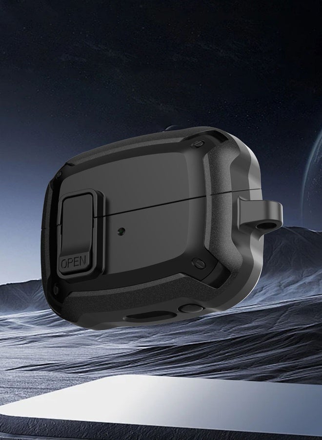 غطاء حماية لسماعات Galaxy Buds 3 Pro/Buds 3 موديل 2024 مع مشبك قفل آمن، غطاء حماية صلب مقاوم للصدمات لسماعات Samsung Galaxy Buds 3/3 Pro مع حلقة تثبيت ومجموعة تنظيف للرجال والنساء - Image 5