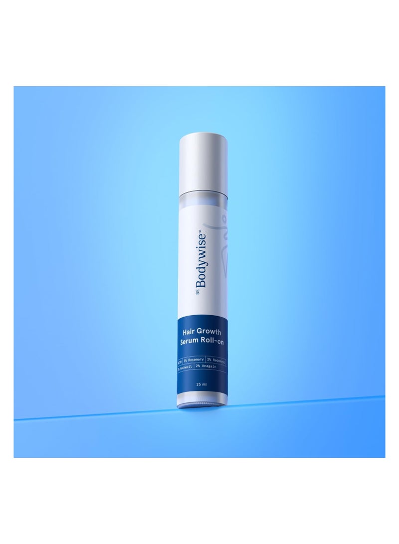 Bodywise 3% Rosemary Hair Growth Serum Roll On 3% Redensyl 2% Aminexil & 2% Anagain Thicker And Stronger Hair Prevents Hair Fall And Stimulates Follicles 25ml - Image 2