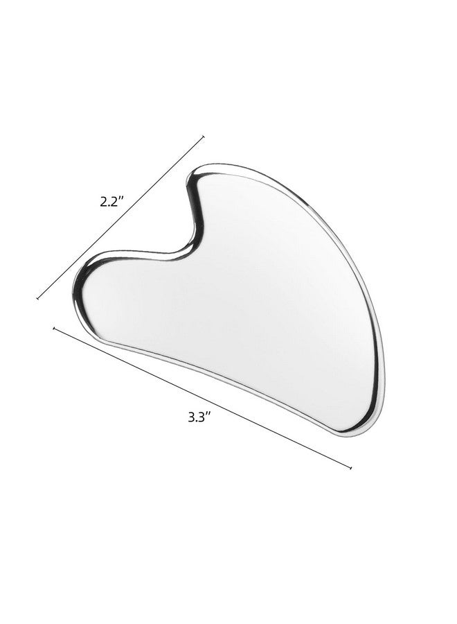 BTYMS Gua Sha Facial Tools, Heart Shaped Guasha Tool Stainless Steel Face Sculpting Tool - Image 2