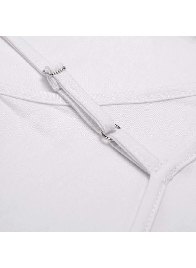 LB LIFEBEST Women's Full Slips Cami Long Spaghetti Strap Under Dress, White, M - Image 5