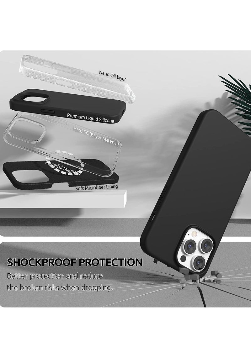 Magnetic Case Designed for iPhone 14 Pro Max Case 6.7 inch (2022), Compatible with MagSafe, Liquid Silicone Phone Case for iPhone 14 Pro Max, Black - Image 5