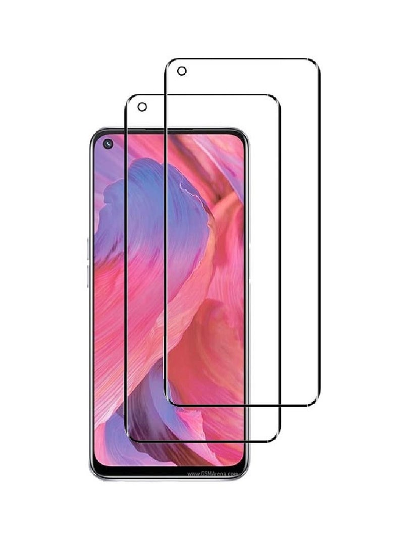 Super 2 Pieces  Tempered Glass Screen Protector Clear Designed For Oppo A74 5G Full Screen Coverage And Bubble Free - Image 1
