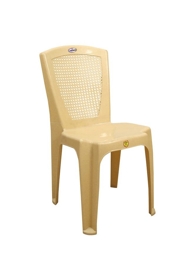 Prima Plastic Chair for Living Room | Set of 2 | Chair for Home, Living Room, Outdoor | Stackable Chair Without Arm | 100% Virgin Plastic | Chair 4011 (Marble Beige Colour) - Image 3