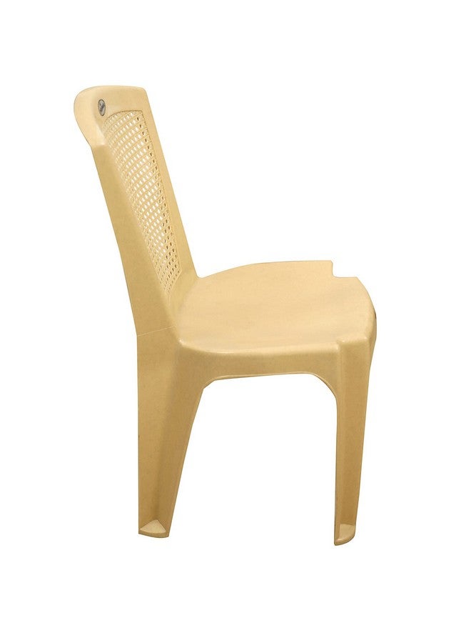 Prima Plastic Chair for Living Room | Set of 2 | Chair for Home, Living Room, Outdoor | Stackable Chair Without Arm | 100% Virgin Plastic | Chair 4011 (Marble Beige Colour) - Image 4