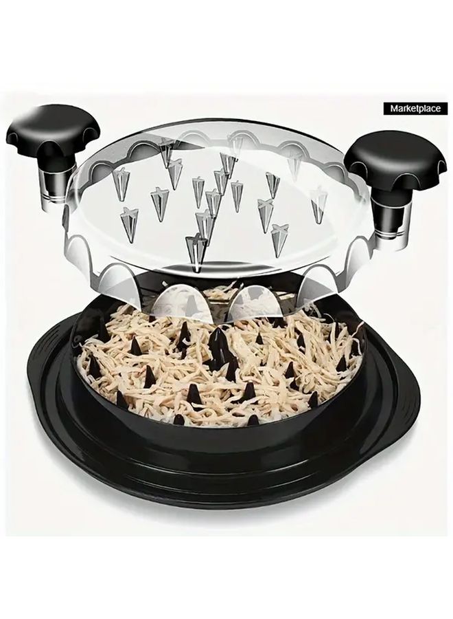 Black Manual Chicken Breast Shredder With Clear Chamber And Non Slip Base - Image 1