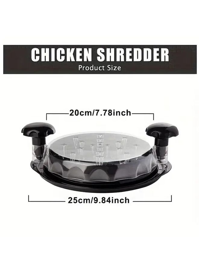 Black Manual Chicken Breast Shredder With Clear Chamber And Non Slip Base - Image 3