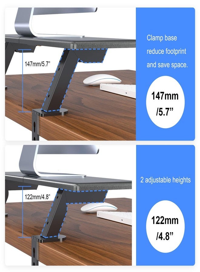 suptek Monitor Stand Riser for Computer,Laptop,Printer, Notebook and All Flat Screen Display with Black Clamp-on Desk Organizer (DSF2) - Image 3