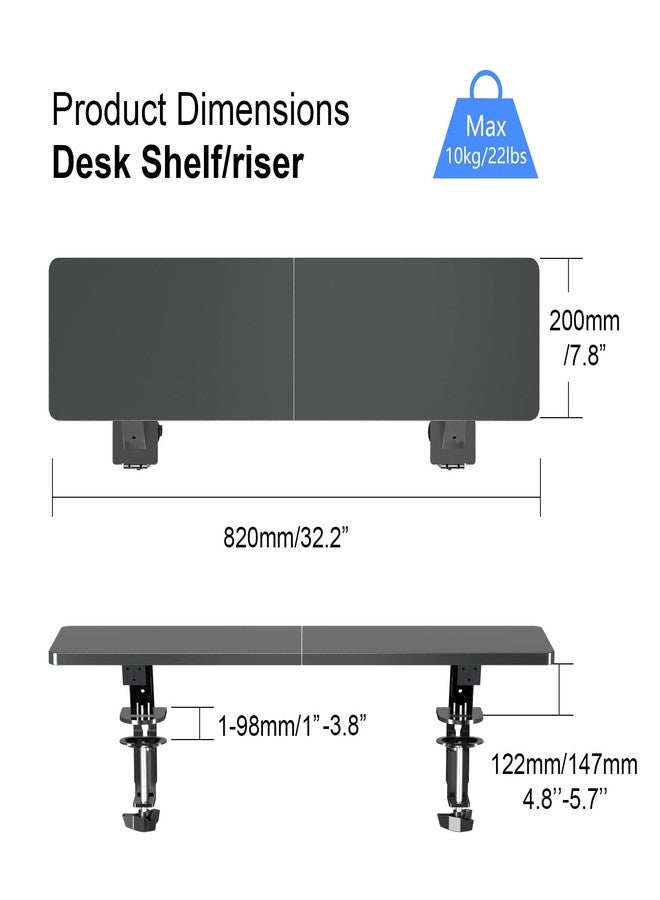 suptek Monitor Stand Riser for Computer,Laptop,Printer, Notebook and All Flat Screen Display with Black Clamp-on Desk Organizer (DSF2) - Image 2