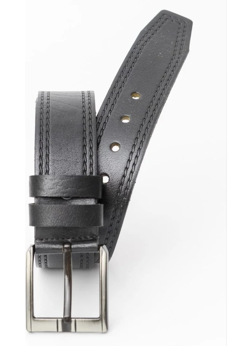 BDZ Deri BDZ Leather 100% Genuine Leather Belt with Real Stitching Pattern; Suitable for Linen and Canvas Width 4.5 cm