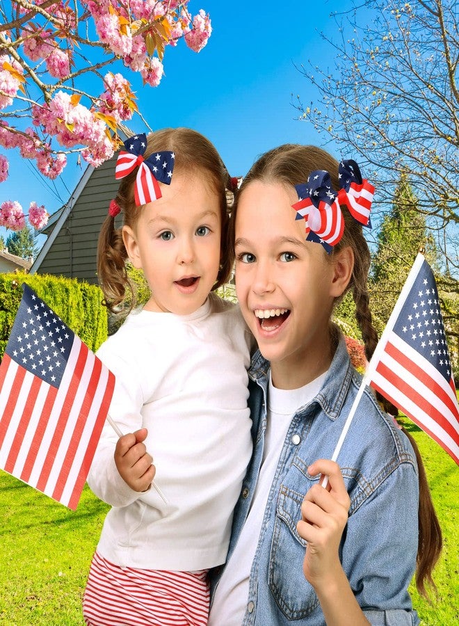 وولاين مجموعة مشابك شعر وايلاين الوطنية المكونة من 6 قطع، مزينة بفيونكات شعر عليها علم أمريكا، باللون الأزرق والأحمر والأبيض والنجوم والخطوط، إكسسوارات شعر للاحتفال بيوم الاستقلال ويوم الذكرى، 3 تصاميم - Image 5