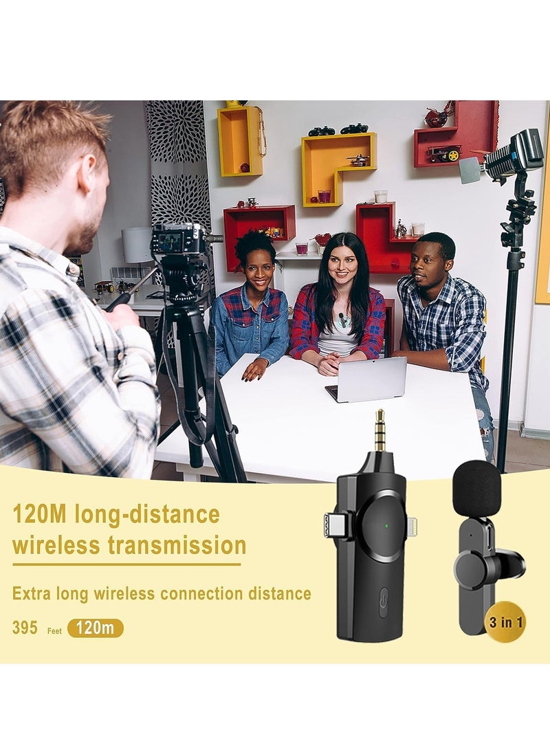 TIGER Wireless Lavalier Microphone – 3-in-1 Plug-and-Play Lapel Mic for iPhone, iPad, Android, and Camera Recording - Image 3