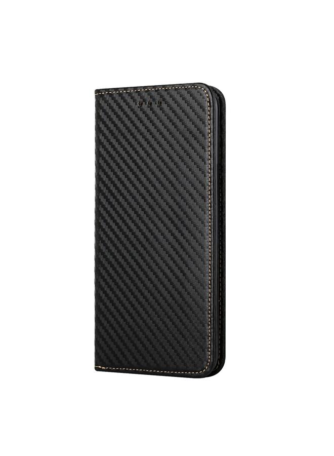 اس-توب جراب لهاتف Samsung Galaxy S23+ 5G مصنوع من ألياف الكربون مع غطاء جلدي مغناطيسي قابل للطي - Image 2