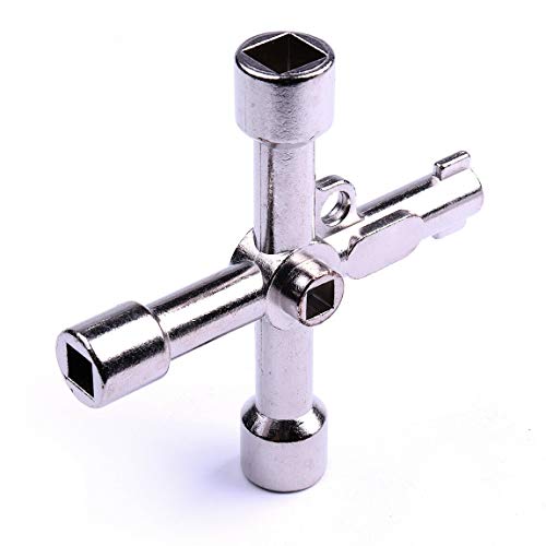 F.L.S 4 Way Alloy Triangle/square 4 in 1 Service Utility Cross Triangle/square Water Key for Train Electrical Elevator Cabinet Valve - Image 2