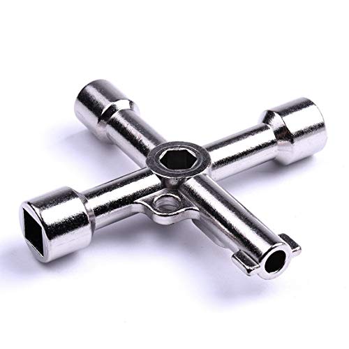 F.L.S 4 Way Alloy Triangle/square 4 in 1 Service Utility Cross Triangle/square Water Key for Train Electrical Elevator Cabinet Valve - Image 3