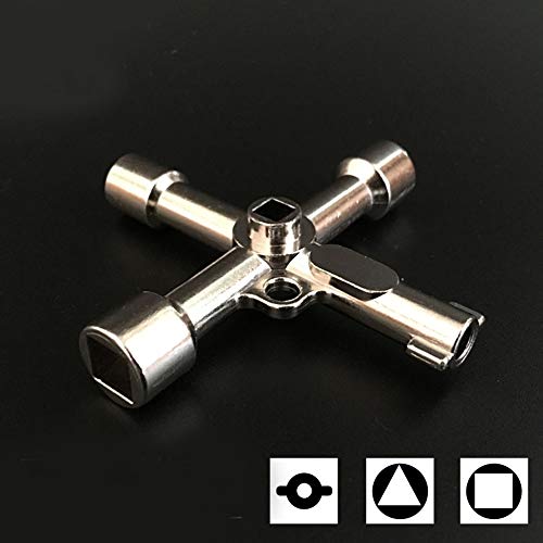 F.L.S 4 Way Alloy Triangle/square 4 in 1 Service Utility Cross Triangle/square Water Key for Train Electrical Elevator Cabinet Valve - Image 4