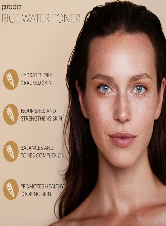 PURA D'OR 3.3 Oz Rice Water Facial Toner - Hydrating, Balancing & Soothing Formula with Natural Extracts - Skin Texture Support for Radiant Skin - Alcohol-Free - Travel Size - Image 2