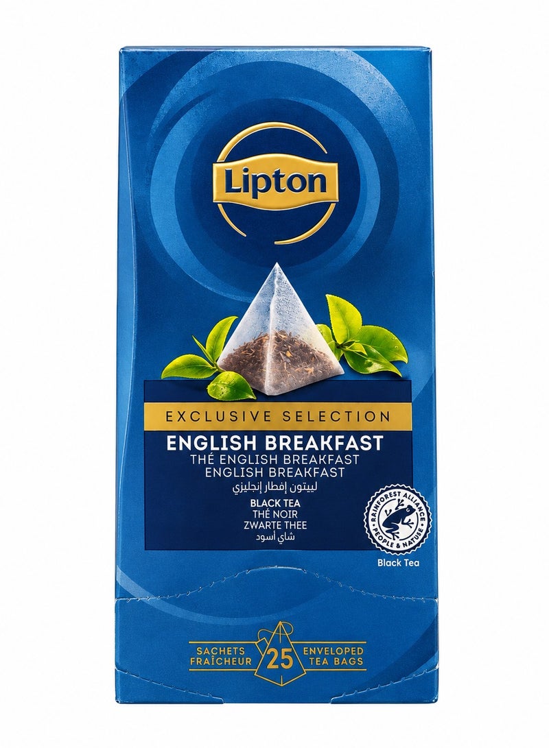 Lipton English Breakfast Pyramid Tea Bags - 25 Bags - Image 1