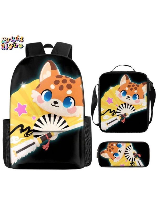 Bright Li Fire Fashion is unlimited! Cartoon bag three-piece set, suitable for a variety of scenes for students and teenagers (available for students, children, friends on outings, mountain climbing, schooling, etc.) - 117 - Image 1