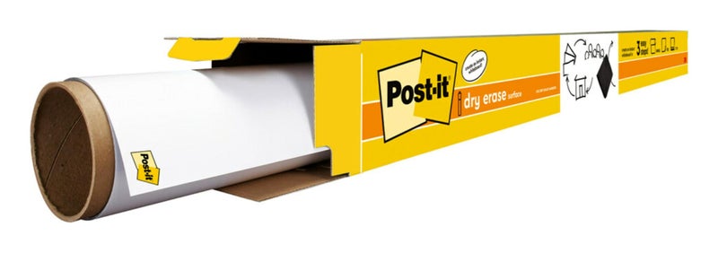 Post-it Dry Erase Whiteboard Film Surface for Walls, Doors, Tables, Chalkboards and More, Removable Sticky White Board for Wall, Stain-Proof, Easy Installation, 6 ft x 4 ft Roll - Image 1
