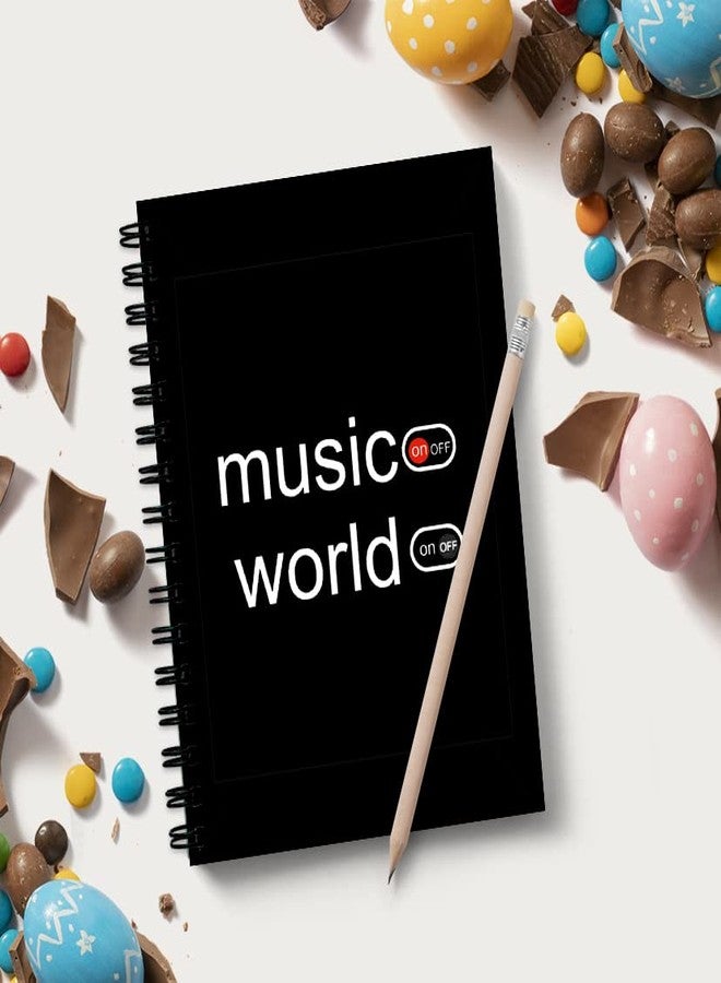 Vprint Quality Notebook Diary Unruled - 100 GSM, 160 Pages, Size A5 - Diary for Girls Notepad for Writing Notes Memo Book Small Sketchpad A5 Wiro Bound Journal Drawing Book for Kids (Music On) - Image 2