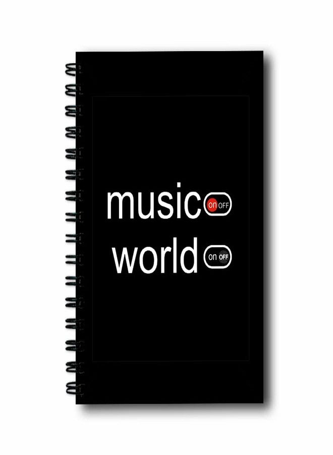Vprint Quality Notebook Diary Unruled - 100 GSM, 160 Pages, Size A5 - Diary for Girls Notepad for Writing Notes Memo Book Small Sketchpad A5 Wiro Bound Journal Drawing Book for Kids (Music On) - Image 1