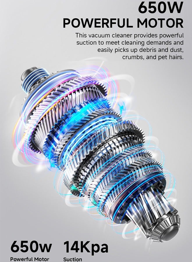 ENCHEN 2 In 1 Portable Handheld Vacuum Cleaner , 650W 14000Pa Suction 1.2 L Large Capacity Central Filtration System for Car Home Kitchen Hair - Image 5