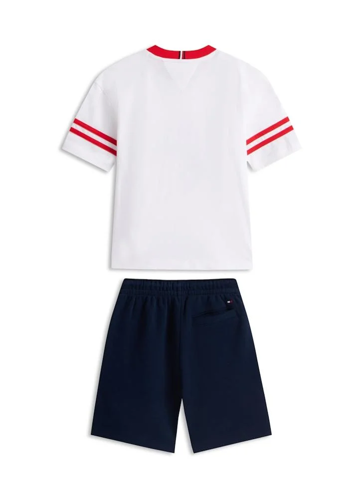 TOMMY HILFIGER  Kids Signature Crew Neck T-Shirt And Shorts Set for Men | Best Price UAE