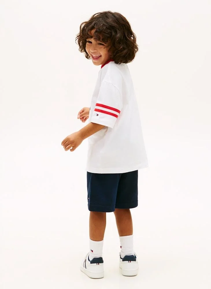 TOMMY HILFIGER Kids Signature Crew Neck T-Shirt And Shorts Set