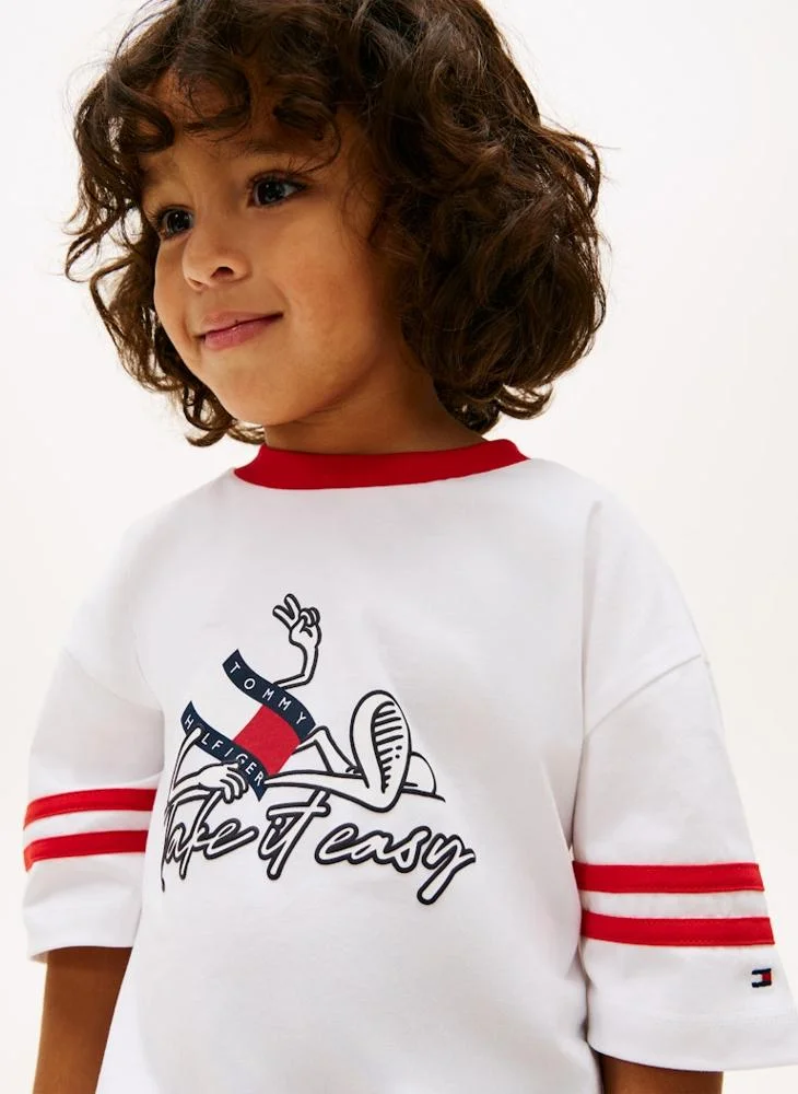 TOMMY HILFIGER  Kids Signature Crew Neck T-Shirt And Shorts Set for Men | Best Price UAE